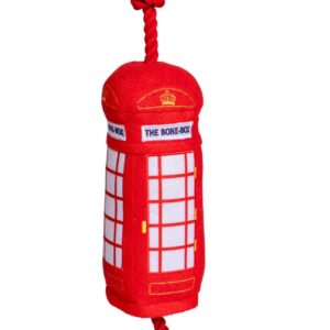 House of Paws Bone Box Plush Red London Telephone Box Dog Toy