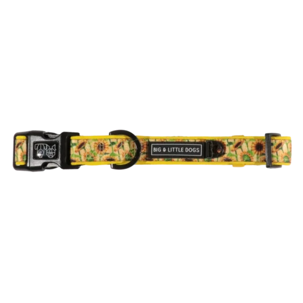 Big & Little Dogs Sunny Vibes Sunflower Print Adjustable Dog Collar