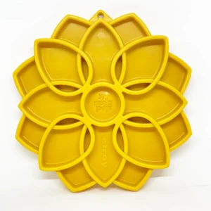 Yellow SodaPup Mandala Design Slow Feeder Enrichment Tray