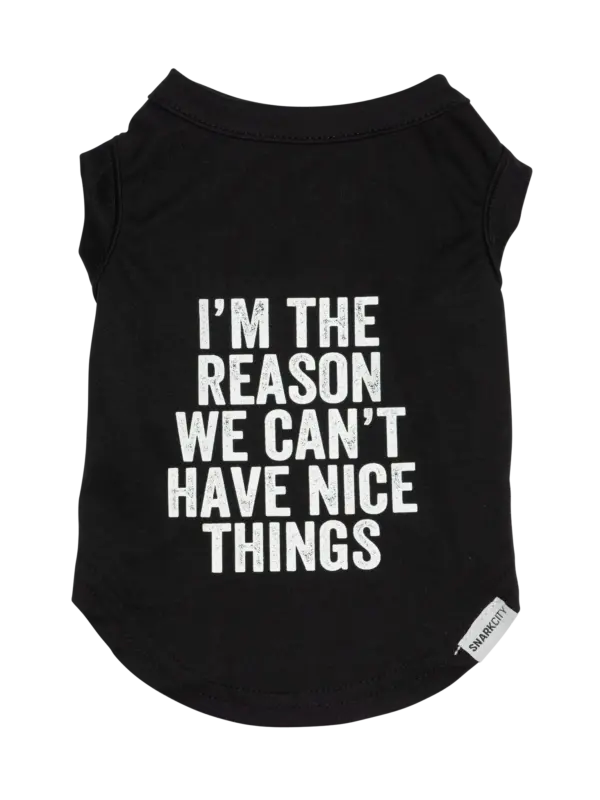 Snark City 'I'm The Reason We Can't Have Nice Things' Black Dog T-Shirt