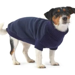 House of Paws Fleece and Knit Navy Dog Jumper at The Lancashire Dog Company