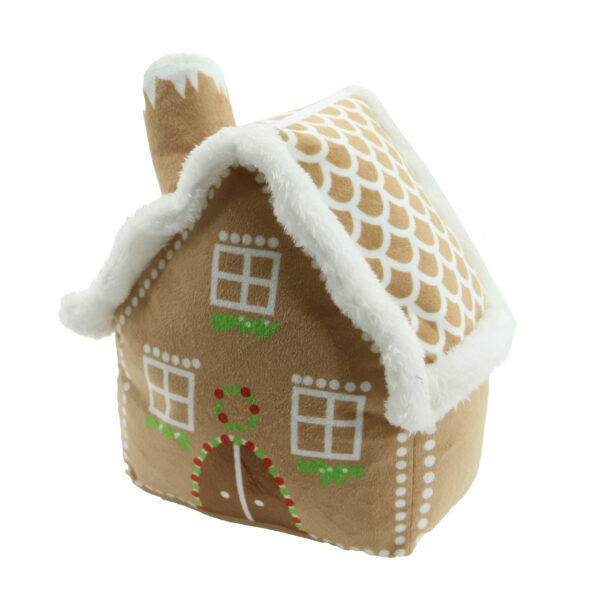 Ancol Plush Gingerbread House Squeak Free Dog Toy at The Lancashire Dog Company