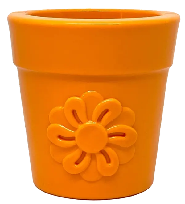 SodaPup Orange Flower Pot Enrichment Dog Toy at The Lancashire Dog Company