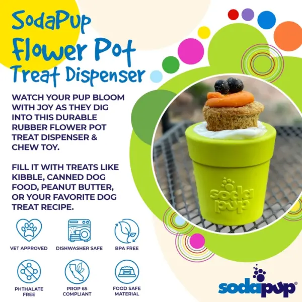 SodaPup Flower Pot Enrichment Dog Toy at The Lancashire Dog Company