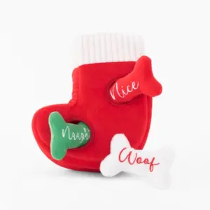 ZippyPaws Naughty or Nice Stocking Christmas Dog Toy at The Lancashire Dog Company