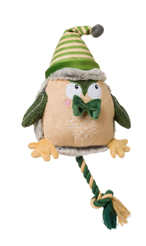 House of Paws Plush Forest Green Owl Dog Toy at The Lancashire Dog Company