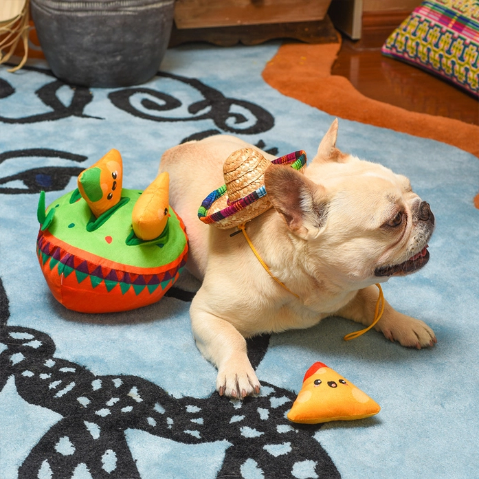 Food Party Fiesta Chewsday Nachos Dog Toy by HugSmart