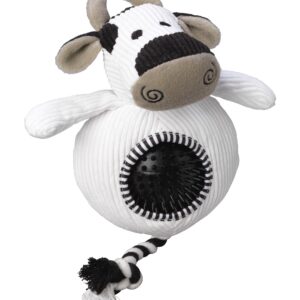 House of Paws Cord Cow Dog Toy with Spiky Ball at The Lancashire Dog Company