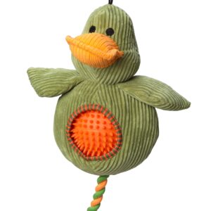 House of Paws Cord Duck Dog Toy with Spiky Ball at The Lancashire Dog Company