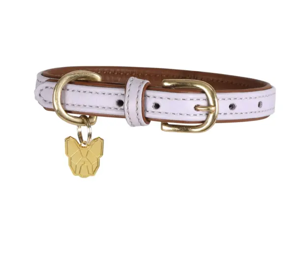 Digby & Fox Lilac Padded Leather Dog Collar at The Lancashire Dog Company
