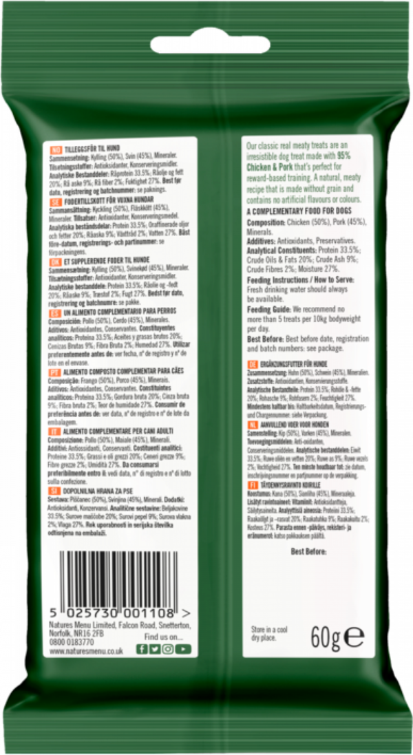 Natures Menu Chicken Dog Training Treats at The Lancashire Dog Company