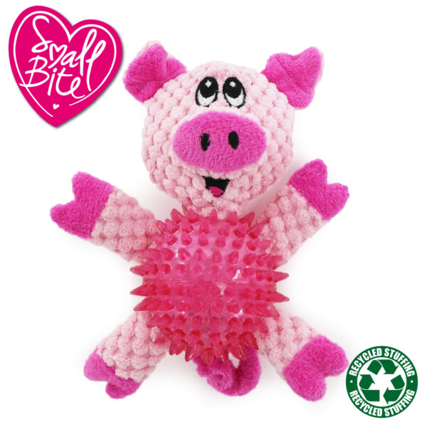 Ancol Small Bite Ball Bellies Pig Dog Toy at The Lancashire Dog Company