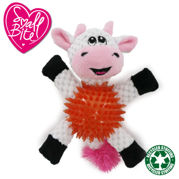 Ancol Small Bite Ball Bellies Cow Dog Toy at The Lancashire Dog Company