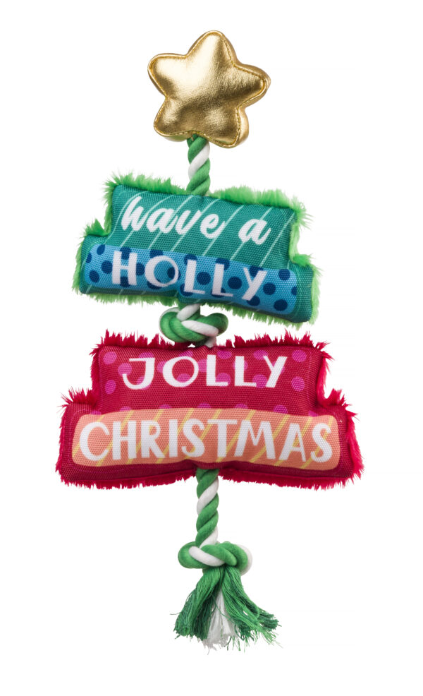Merry & Bright Christmas Tree Dog Toy at The Lancashire Dog Company