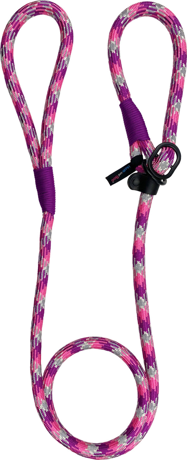 Hem and Boo Purple/Pink 150cm Rope Slip Lead at The Lancashire Dog Company