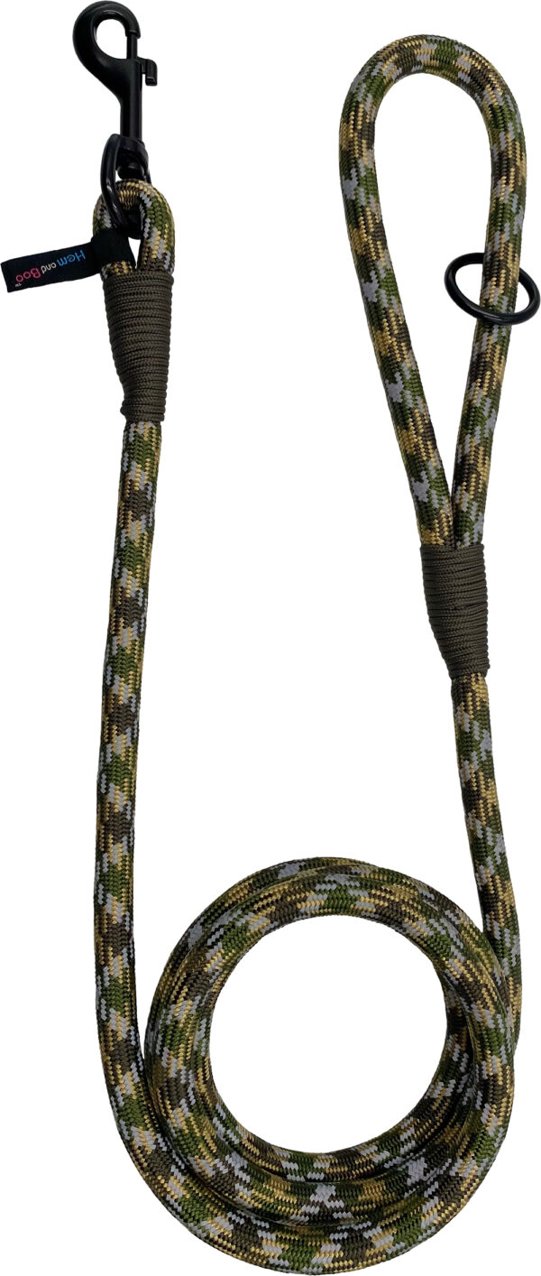 Hem and Boo Khaki 180cm Rope Trigger Lead at The Lancashire Dog Company