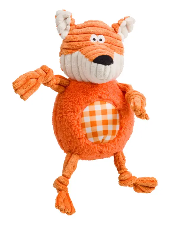 House of Paws Gingham & Cord Fox Dog Toy at The Lancashire Dog Company