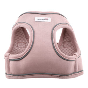 Doodlebone Dinky Dog Snappy Step-In Harness in Chalky Pink – soft vest-style harness for small dogs and puppies, available at The Lancashire Dog Company.