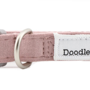 Chalky Pink dog collar with brushed nickel hardware