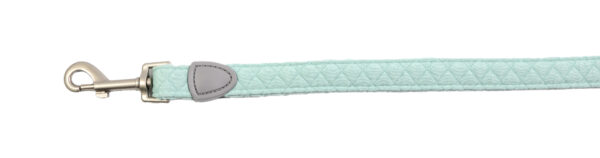 Mint Quilt dog lead with padded handle and brushed nickel clasp for small dogs