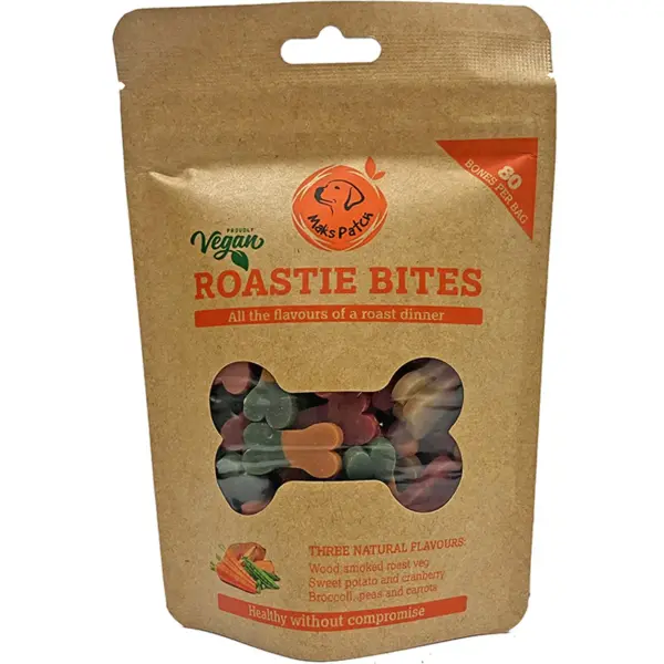 Maks Patch Roastie Bites Training Dog Treats – 100g Plant-Based Pack