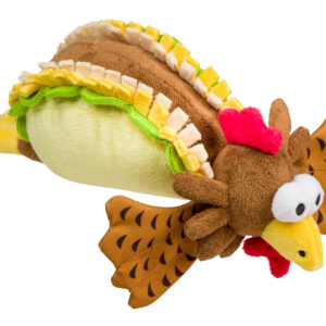 Chicken wrap plush dog toy by House of Paws – plush and squeaky for interactive play