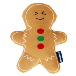Ancol Georgina Gingerbread Christmas dog toy for small dogs, soft plush design approx. 15cm
