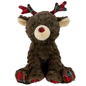 Ancol Dorothy Doe Christmas dog toy with soft plush fabric and red tartan antlers