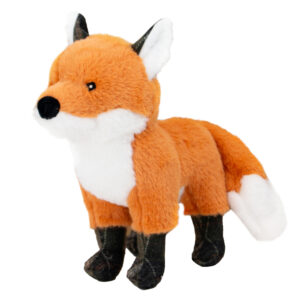 Ancol Felicity Fox dog toy from the Heritage range, plush with squeaker, crinkly tail, and recycled stuffing, approx. 39cm