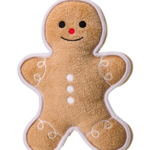 House of Paws Gingerbread Dog Toy – festive plush with squeaker shaped like a gingerbread man