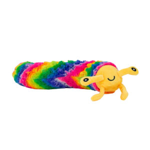 Ancol Psychedelic Slug Dog Toy, brightly coloured 34cm plush with squeak and crinkle