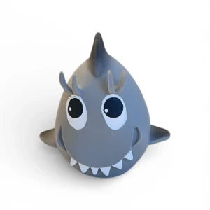 Dog toy OVO Pal Finnley Shark in medium egg shape made from natural rubber