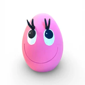Pink OVO XL Egg Dog Toy made from natural rubber with playful bounce.