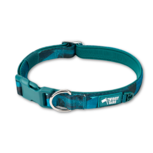 Twiggy Tags Lagoon Comfort Dog Collar available at The Lancashire Dog Company