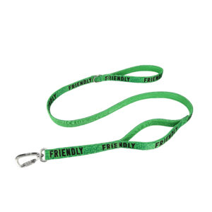 Twiggy Tags Close Control Dog Lead with Friendly message at The Lancashire Dog Company