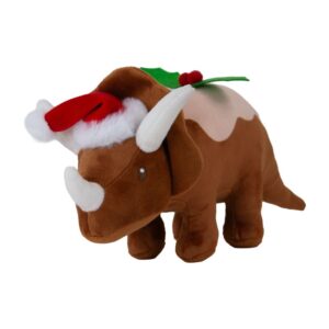 Ancol Dex the Dino Christmas Pud Dog Toy plush squeaky festive dinosaur dog toy